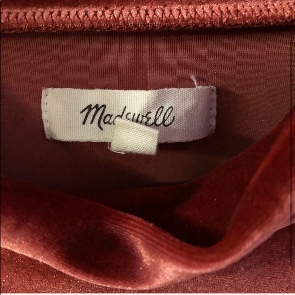 Madewell Velvet Mockneck Shirt in Rust - Picture 5 of 5